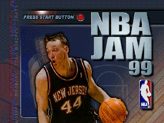 NBA Jam 99 title screen for Nintendo 64